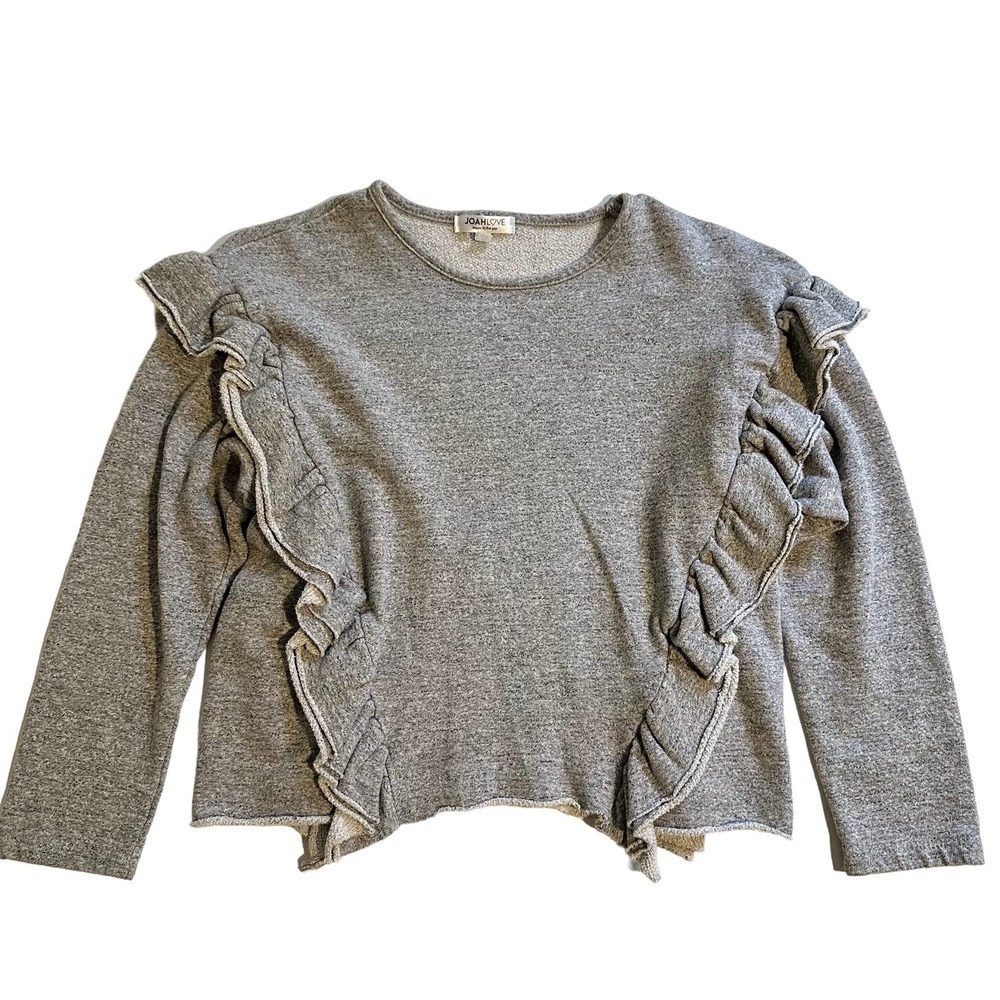 Joah Love Gray Ruffled Sweatshirt Girls 10